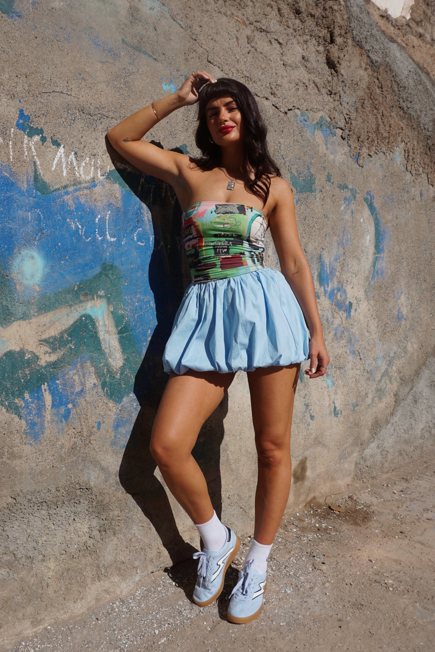 Polly Puff Ball Skirt - Blue